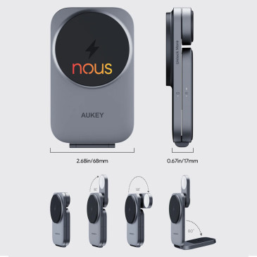 Aukey qi2 Foldable 3-in-1 Magnetic Ultra Fast Wireless Charger