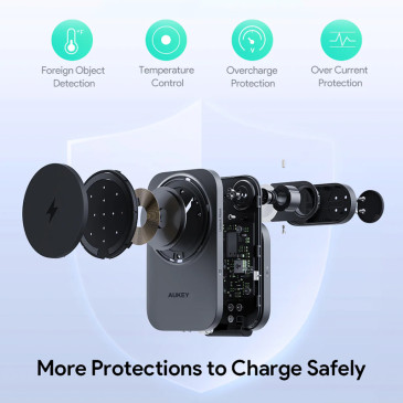 Aukey qi2 Foldable 3-in-1 Magnetic Ultra Fast Wireless Charger